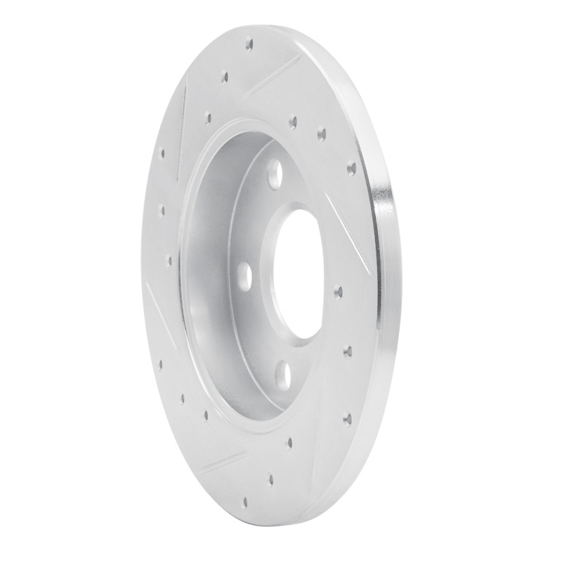 Buick ALLURE Brake Rotor (1) - Rear Right - R1 Concepts - Drilled & Slotted - Silver - `04-`16